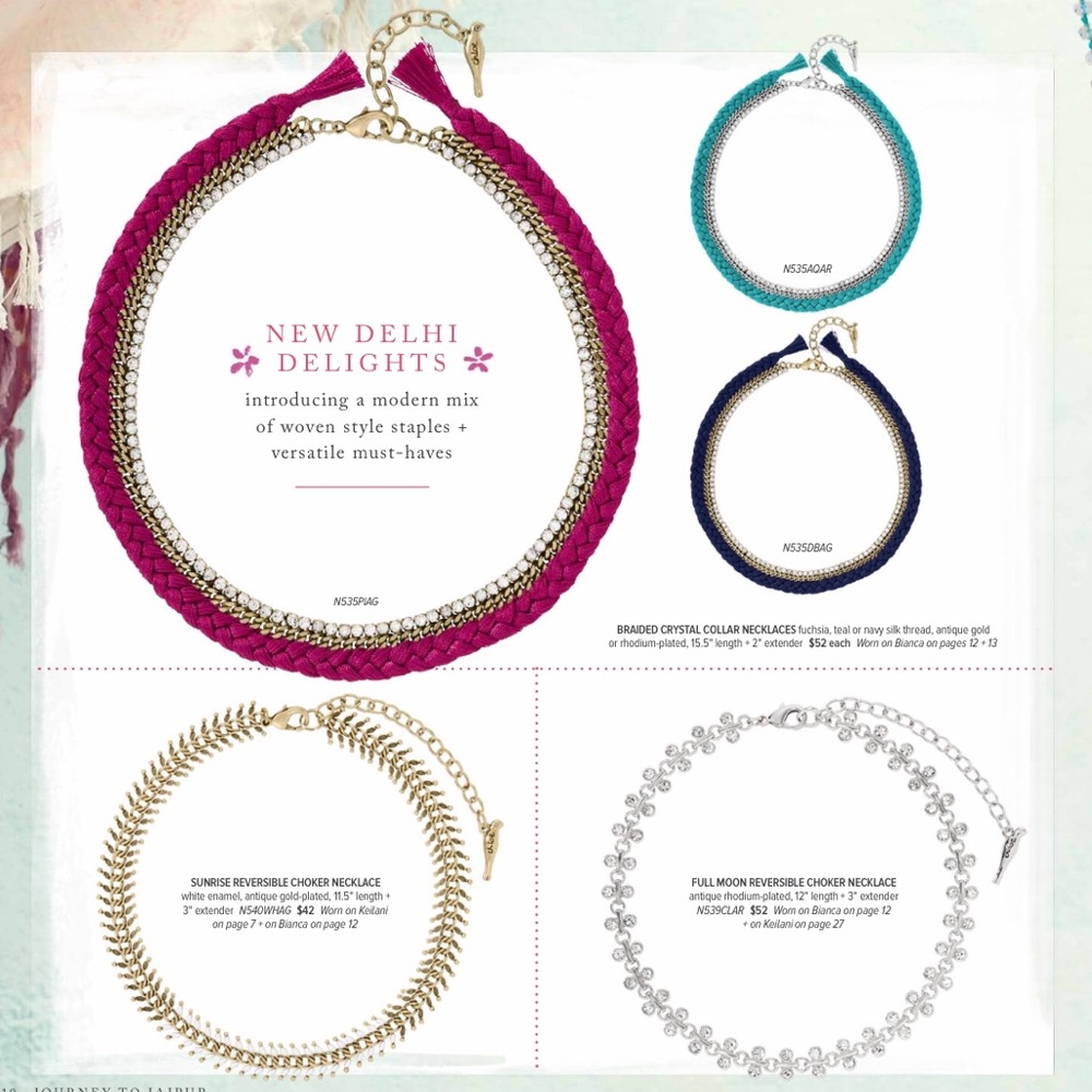 🆕 Braided Crystal Collar Neck PINK c+i N535PIAG - Picture 6 of 7